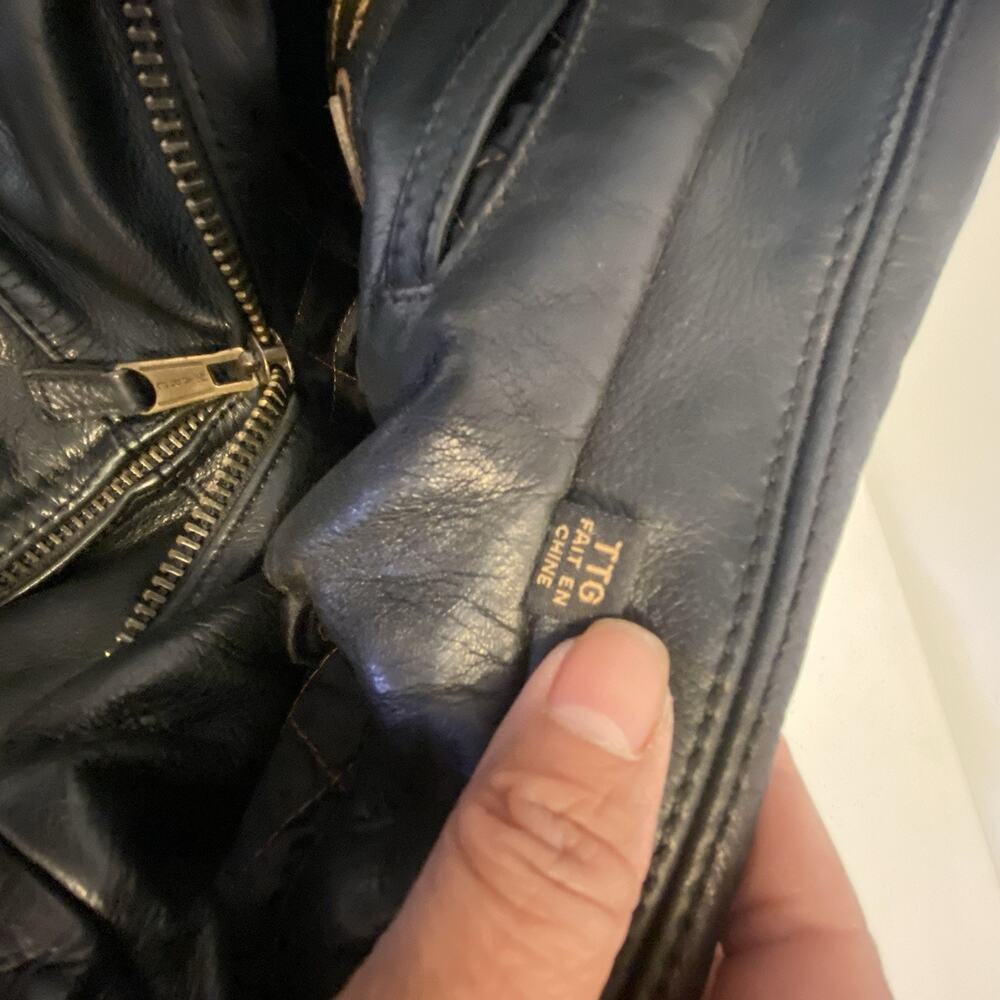 ANDREW MARC NEW YORK Women XXL Black Leather Biker Western Jacket Zip Up Pockets - Picture 9 of 16